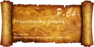 Pruzsinszky Csepel névjegykártya